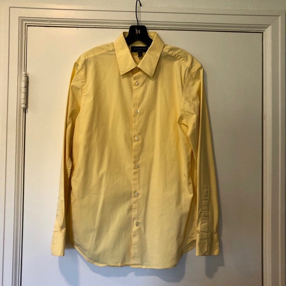 Banana Republic- Bright yellow stretch button down